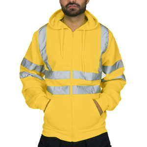 Construcción Hi Vis Trabajo Seguridad Cremallera Sudadera con capucha Chaqueta Diseño personalizado Ropa DE TRABAJO Sudaderas con capucha reflectantes de alta visibilidad - Product Image 6