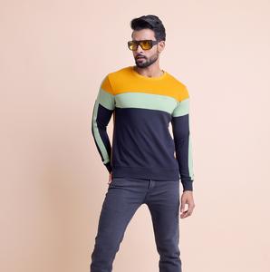 Premium alta calidad 100% algodón cómodo Loopknit corte y coser manga completa cuello redondo sudadera - Product Image 1