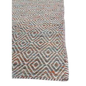 พรมขนสัตว์และใยวิสโคสสีน้ำเงินแบบทอเรียบ ลายเรขาคณิต รุ่น ADWV-13047 สำหรับใช้ในบ้าน - Product Image 4