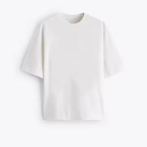Design de luxe meilleure qualité t-shirt pour homme 100% coton logo personnalisé col rond oversize épaule tombante Streetwear T-shirt vierge pour hommes - Product Image 4