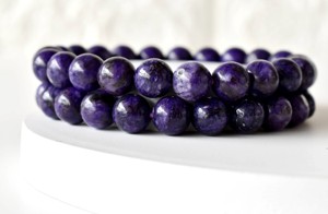 Direct Factory Sale Women's Tibetan Buddhism Religious Anchor Purple Charoite Gemstone <b>Beaded</b> <b>Bracelet</b> for Anniversary Occasions - Product Image 3