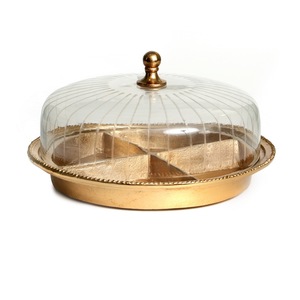Black Metal <b>Cake</b> <b>Stand</b> with Cone Cut Glass Dome Elegant <b>Cake</b> Pastry Tray for Enhancing Party Decor - Product Image 6