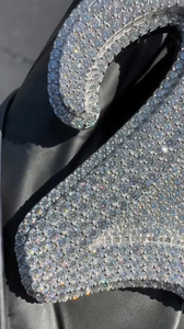 Collier pendentif personnalisé unisexe en argent sterling 925 avec moissanite glacée et diamant, bijoux de fête hip-hop, certifié IGI - Product Image 5