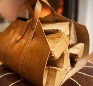 Sac de bûches artisanal de luxe en cuir de buffle de qualité supérieure résistant aux odeurs pour le transport du bois - Product Image 2