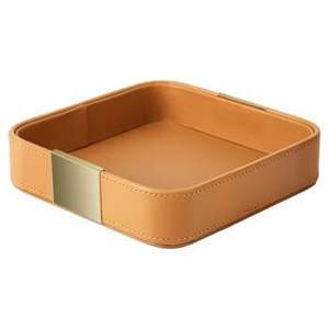 Petit plateau organisateur en cuir de luxe pour Table d'entrée stockage de bureau pour bijoux montre cosmétiques clés plateau à bijoux décoratif - Product Image 1