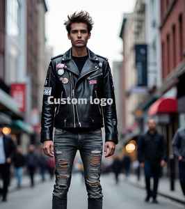 Veste en cuir de mode OEM Fabricant de conception personnalisée Veste en cuir de conception personnalisée de luxe Fabricant de mode - Product Image 2