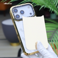 Coque de téléphone Aikusu miroir or argent noir vierge pour impression UV personnalisée, vente en gros pour iPhone 17 16 15 14 13 Air Plus Pro Max