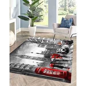 Tapis Scène Urbaine de Londres : Tapis d'Entrée Antidérapant, Tapis Imprimé, Tapis Doux à Poils Longs - Product Image 3