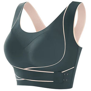 Sujetador deportivo Racerback sin costuras con soporte de alto impacto para mujer Logotipo personalizado y tela de control de humedad - Product Image 1