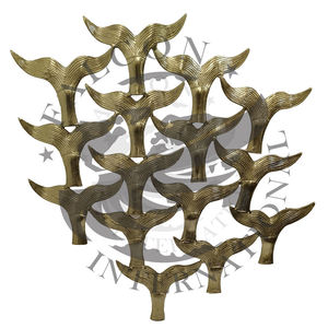 Sculpture en aluminium en laiton fait à la main abstraite moderne décor de figurines suspendues - Product Image 5