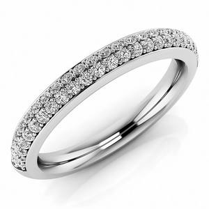 Anillo de Eternidad de Diamantes Cultivados en Laboratorio con Dos Hileras de Pavé, Elegante, de Oro de 18K, Fabricante Mayorista y Minorista OEM - Product Image 1