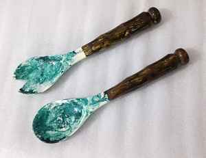 ชุดช้อนส้อมสลัดเรซิ่นทำมือ สไตล์โมเดิร์นหรูหรา สำหรับงานเลี้ยง รับประทานอาหาร ปลอดภัยต่อสิ่งแวดล้อม และล้างในเครื่องล้างจานได้ - Product Image 2