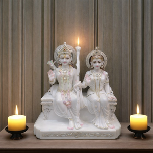 Sita Ram Ji Sculpture élégante artisanale Statue de divinité hindoue traditionnelle pour temple intérieur utilisation jardin prix de gros pour - Product Image 3