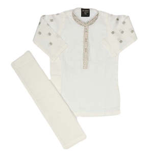 Shalwar Kameez Elegante para Niños - Blanco - Product Image 4
