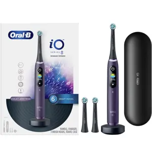 Oral-B iO Serie 8 Cepillo de dientes eléctrico con 3 cabezales de cepillo, Violeta ametrino