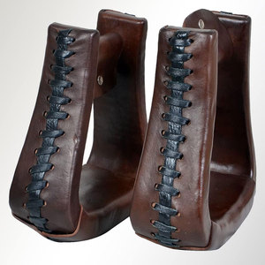 Paire d'étriers en cuir de selle occidentale de qualité supérieure équitation baril course sentier équitation rodéo utilisation équestre - Product Image 3