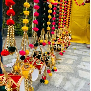 สายพู่ขนาดเล็กหลากสีสำหรับตกแต่งฉากหลังแต่งงานพวงมาลัยดิวาลีตกแต่งบ้านและของตกแต่งวัด - Product Image 3