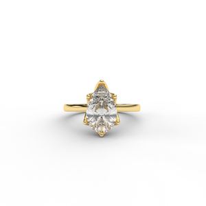 Anillo de Compromiso Solitario con Corte de Pera en Oro Amarillo/Blanco/Rosa de 18K con Diamante Cultivado en Laboratorio - Product Image 1