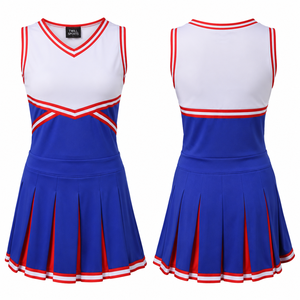 Uniformes de cheerleading personnalisés avec logo, confortables, sans manches, imprimés, 100% polyester, uniformes de cheerleading pour femmes, uniformes de cheerleading pour filles d'école - Product Image 1