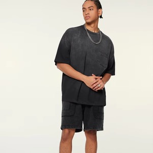 <b>Heavyweight</b> Washed Short Sleeve Tshirt Streetwear Clothing Oversized Blank Tshirt Stock Solid Hip Hop Designer <b>T</b>-<b>shirt</b> for <b>men</b> - Product Image 5