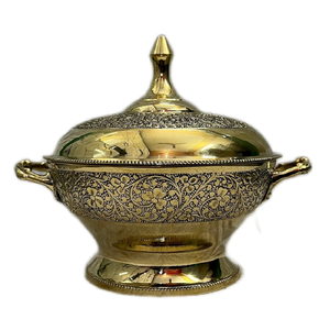 Ollas Khajoor Vintage de Latón de Alta Calidad con Grabado y Acabado Pulido para el Hogar y Restaurantes, Utensilios de Cocina, Olla para Dátiles Árabes - Product Image 3