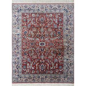 Alfombras de Lana Anudadas a Mano Aalam, Diseño Floral Abstracto Rojo Naranja, Estilo Boho para el Hogar, Dormitorio, Sala de Estar, Pasillo Rectangular -Pae-4436 - Product Image 1