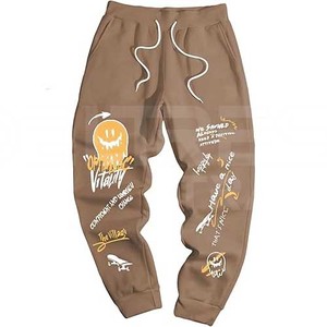 กางเกงออกกำลังกายของผู้ชายกางเกงวิ่งออกกำลังกายพิมพ์ลายการ์ตูนใบหน้าสำหรับนักกีฬามีเชือกรูดกางเกงวิ่งเล่นกีฬาผ้าคอตตอนคุณภาพสูงของผู้ชาย - Product Image 4