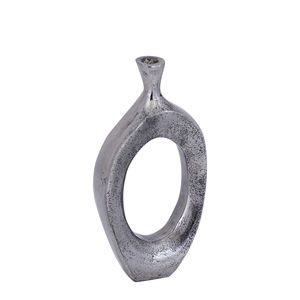 Jarrón de suelo de Metal plateado moderno hecho a mano, jarrón de mesa decorativo para boda para exhibición de flores en la entrada - Product Image 2