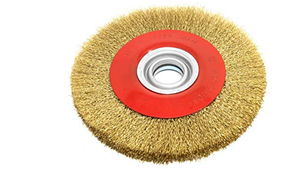 Cepillo de Acero Rizado de 10 Pulgadas (250 mm) para Eliminar Óxido Industrial, Cepillo Circular Recubierto de Latón - Product Image 5