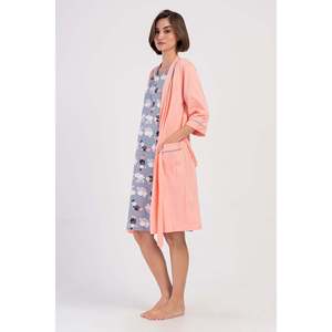 Conjunto de túnica para embarazadas KADIN P.SUPREM CIFT PATLI KISA KOL HAMILE + pantalón 3/4 con bolsillos SABAHLIK - ROSA BEBÉ - ROSA BEBÉ - Product Image 3