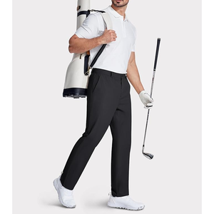 High Street Plain Dyed Colored Men's Casual Golf Pants Transpirable 100% Algodón Lona Mediados de cintura Loose Fit Cordón Pantalón - Product Image 6