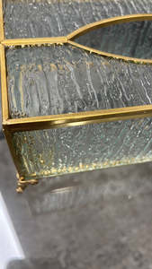 Bắc Âu Hình Chữ Nhật Trang Trí Nội Thất Vàng Kim Loại Đóng Khung Thiết Kế Mô Thủy Tinh Hộp Với Bàn Chân Thanh Lịch Và Clasp Mô Chủ Hộp - Product Image 3