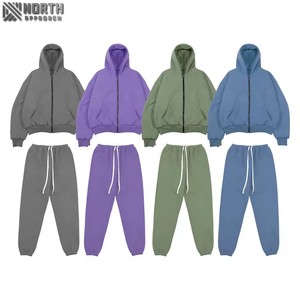 Vêtements de sport d'hiver 100% French Terry Cotton Hooded Breathable Lightweight Men Tracksuit Outdoor Loungewear Workout Full Zip - Product Image 1