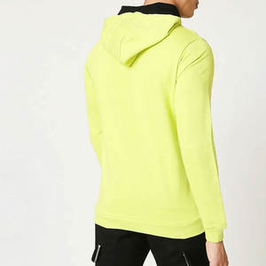 Manga larga de alta calidad fabricante personalizado mezclas de algodón forro polar verde neón sudaderas con capucha de los hombres - Product Image 2