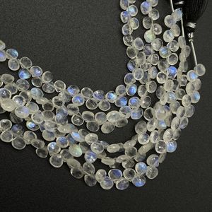 Rainbow Moonstone Faceted Heart Shape Briolette Beads Cuentas naturales Piedras preciosas para joyería - Product Image 2