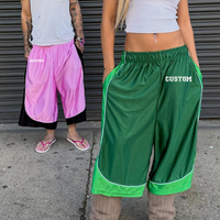 Shorts de sport amples et tendance pour homme, 100 % polyester, avec logo personnalisé, style streetwear, pour l'été, le basketball, la gym et le football