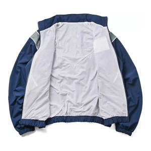 Kivotech Veste coupe-vent pour homme de qualité supérieure, surdimensionnée, manches longues, fermeture éclair, col montant, coupe-vent d'extérieur avec poche - Product Image 3