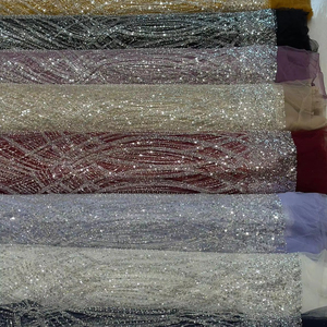 Premium Quality Partywear <b>Net</b> <b>Fabric</b> with Sequin & Floral Embroidery for Sarees Dresses & Gowns Multi Colors - Product Image 2