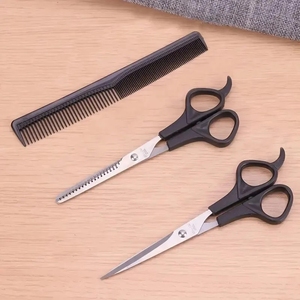 Ciseaux de coiffeur professionnels en acier inoxydable de 6.0 pouces lame droite tranchante poignée en caoutchouc outil de beauté de coiffure conception émoussée - Product Image 1