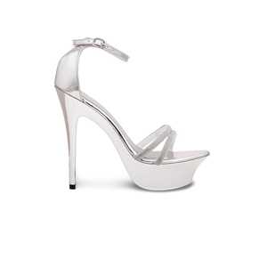 Sandale de mariée fantaisie argentée FN5336 Design élégant pour les mariées - Product Image 3