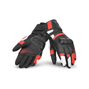 Gants de moto tout-terrain personnalisables en cuir, imperméables, antidérapants, respirants, à séchage rapide, avec écran tactile intégral et fermeture auto-agrippante - Product Image 4
