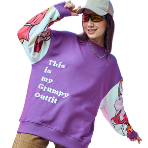 เสื้อสเวตเตอร์ผ้าฝ้ายถักทำจาก100% วัสดุผ้าเทอร์รี่ใส่สบายสำหรับผู้หญิง - Product Image 1