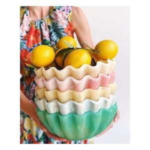 Handmade resin fruit bowl with glossy artistic finish stylish polished design suitable for home <b>table</b> kitchen or interior decor - Product Image 6