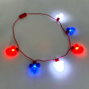 สร้อยคอ LED มิกกี้ มินนี่ เมาส์ แบบ OEM/ODM ปรับแต่งได้ อุปกรณ์จัดงานปาร์ตี้วันหยุด ราคาโรงงานโดยตรง อุปกรณ์ตกแต่งพวงหรีด - Product Image 1