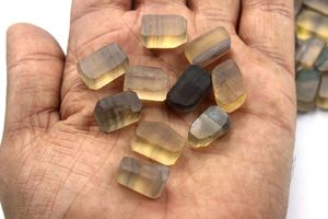10 pièces Fluorite naturelle multicolore 14-16MM pierres précieuses en vrac coupées à la main cristal brut non traité pour la fabrication de bijoux attrayant - Product Image 2