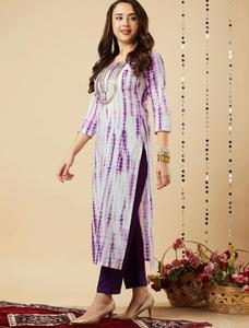 ชุดพิมพ์ลายดอกไม้ผ้าเรยอนสำหรับผู้หญิงชุดเสื้อผ้าฝ้ายพิมพ์ลายดอกไม้ที่มีน้ำหนักเบาใส่สบาย - Product Image 4