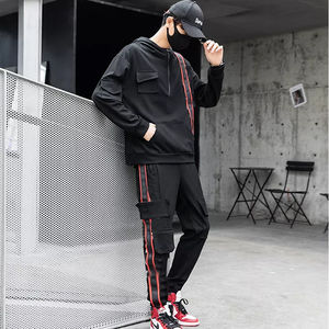 ชุดวอร์มแขนยาวมีฮู้ดสำหรับผู้ชาย,ชุดวอร์ม2ชิ้นพิมพ์โลโก้แบบลำลอง - Product Image 2