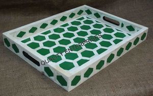 Bandeja de Servir Ecológica y Degradable con Incrustaciones de Hueso para Fiestas - Product Image 3