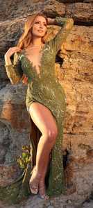 LH Tissu de broderie à paillettes 3D en dentelle de luxe de haute qualité avec perles pour robe de soirée de mariage - Product Image 2