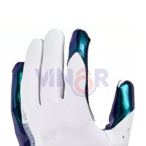 Gants de football américain avec impression de logo personnalisé de qualité supérieure 100% gants de football américain en gros en cuir respirant - Product Image 5